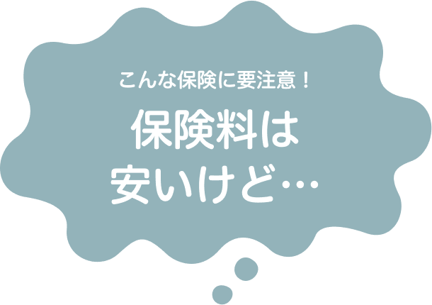 こんな保険に要注意！保険料は安いけど…