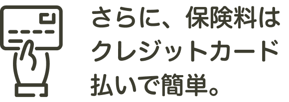 さらに、保険料はクレジットカード払いで簡単。